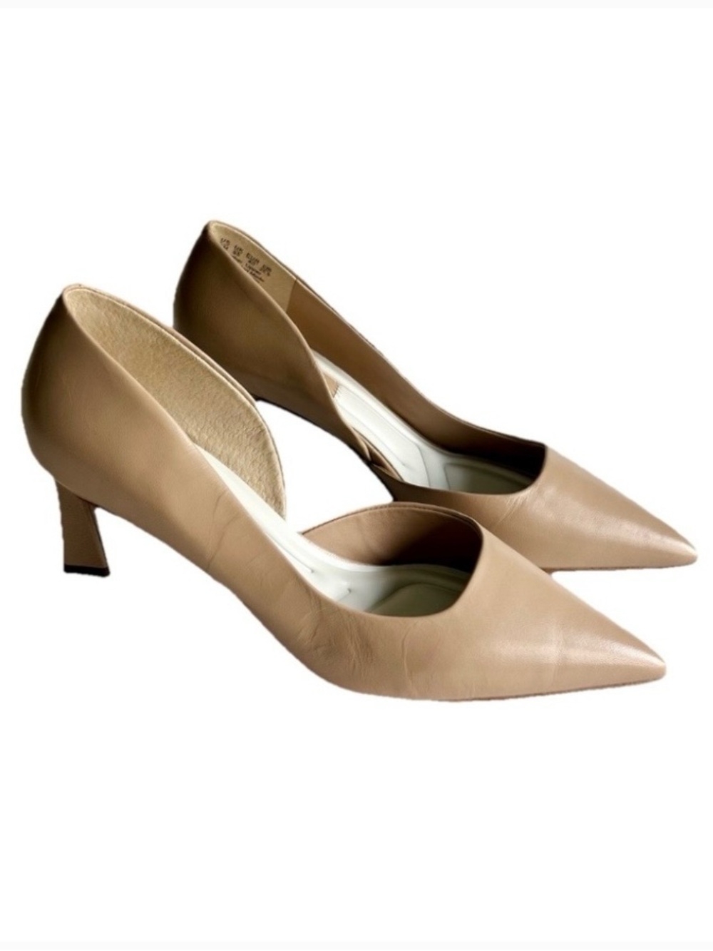 Franco Sarto L-Tana Cream Leather Point Toe Classic Heels size 9.